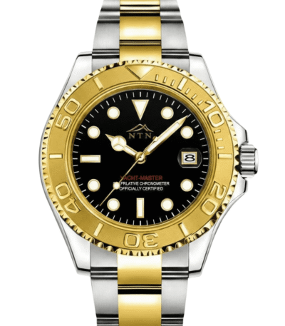 NTN Multifunction Black Dial Steel Strap Watch for Men with Japanese Movt.