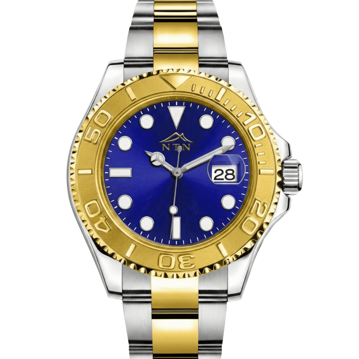 4001bmbl-white-bg NTN Multifunction Look Blue Dial Steel Strap Watch for Men - Japanese Movt. - 4001BMBL - Image 1