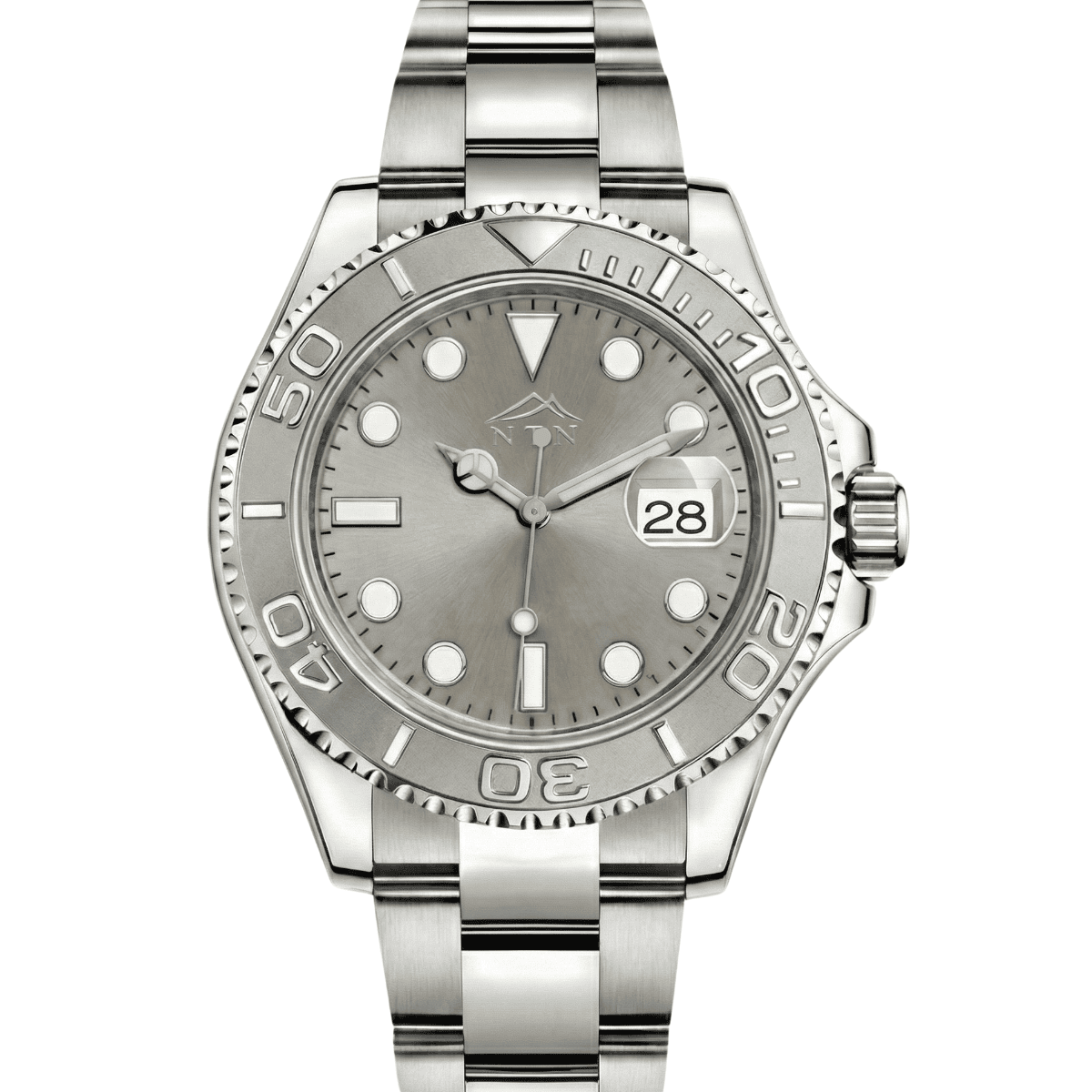 Nepal Trade Network Watch Elegant grey dial steel watch for men with Japanese movement.