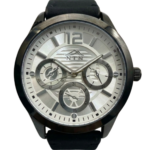 NTN Multifunction Look White Dial Leather Strap Watch for Men  - Japanese Movt. - 4011KLWH