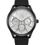 Stylish NTN multifunction watch with white dial and leather strap for men.
