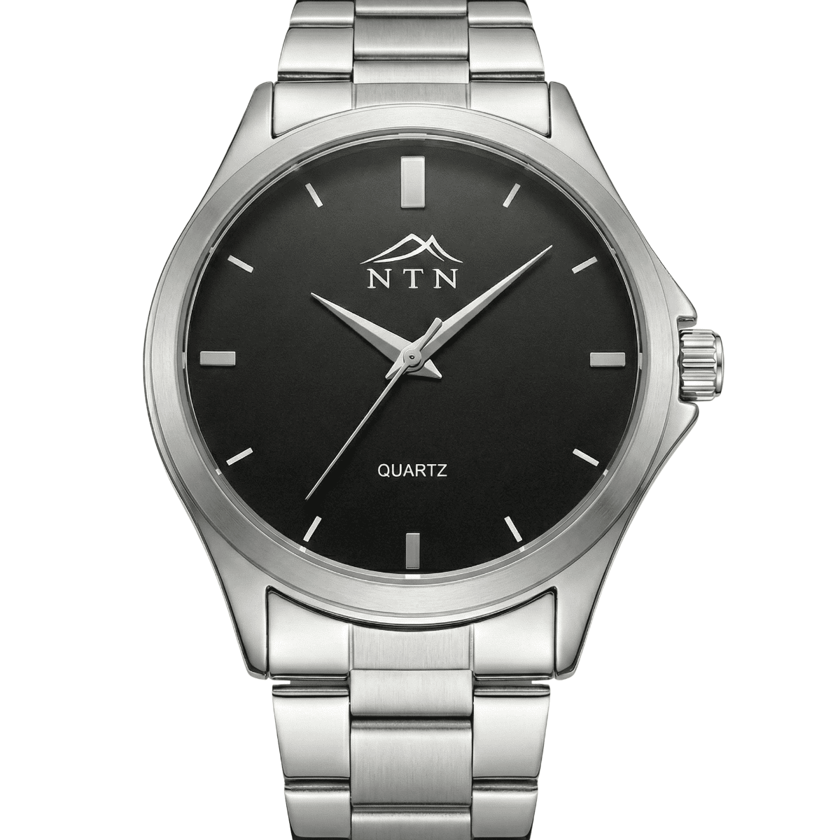 Nepal Trade Network Quartz Watch NTN Quartz Black Dial Steel Strap Watch for Men with Japanese Movt.