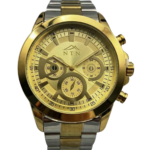NTN Multifunction Look Golden Dial Steel Strap Watch for Men - Japanese Movt. - 4013GMGD