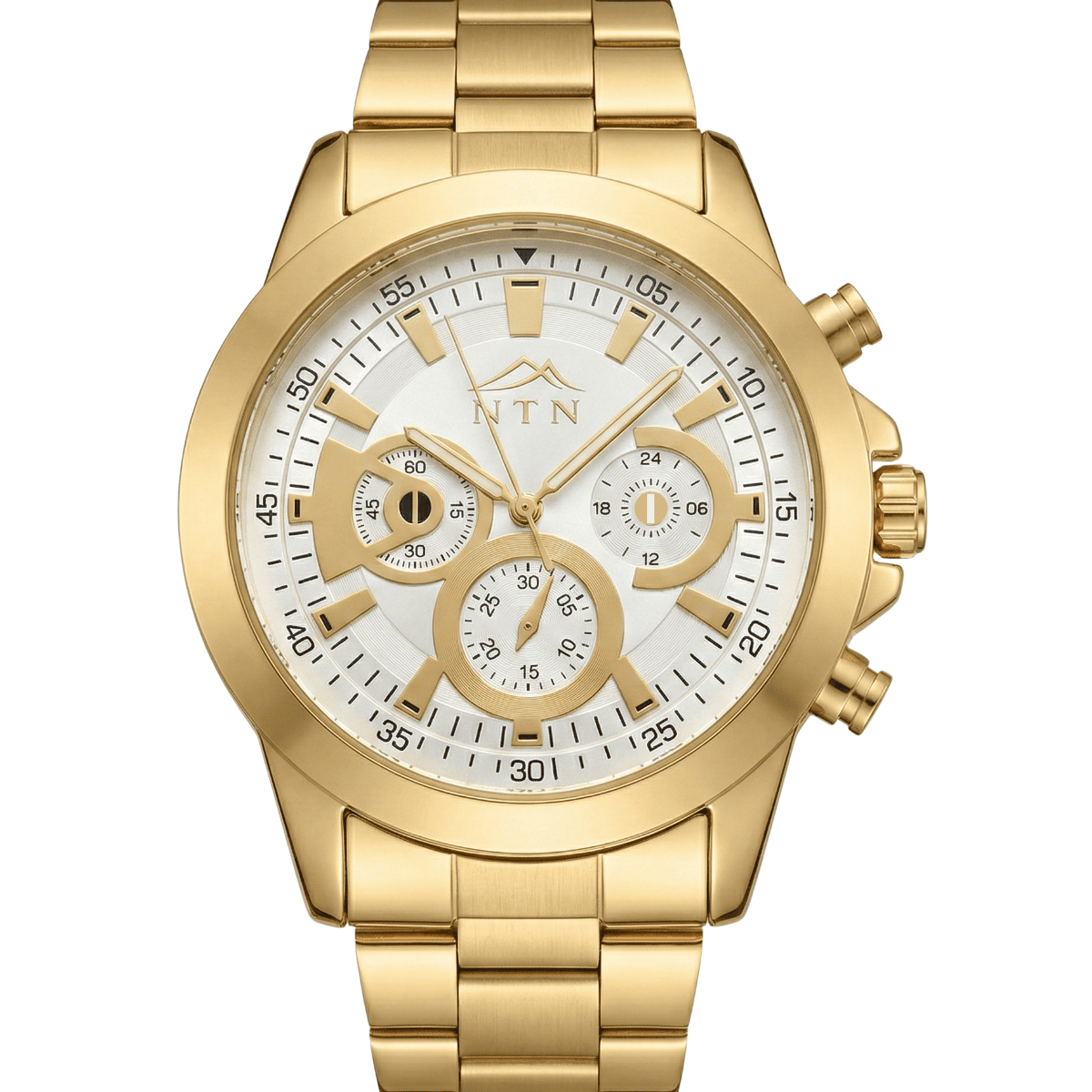 Nepal Trade Network Watch Elegant gold steel strap watch for men with Japanese movement.