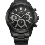 NTN Multifunction Look Black Dial Steel Strap Watch for Men - Japanese Movt. - 4013KMBK