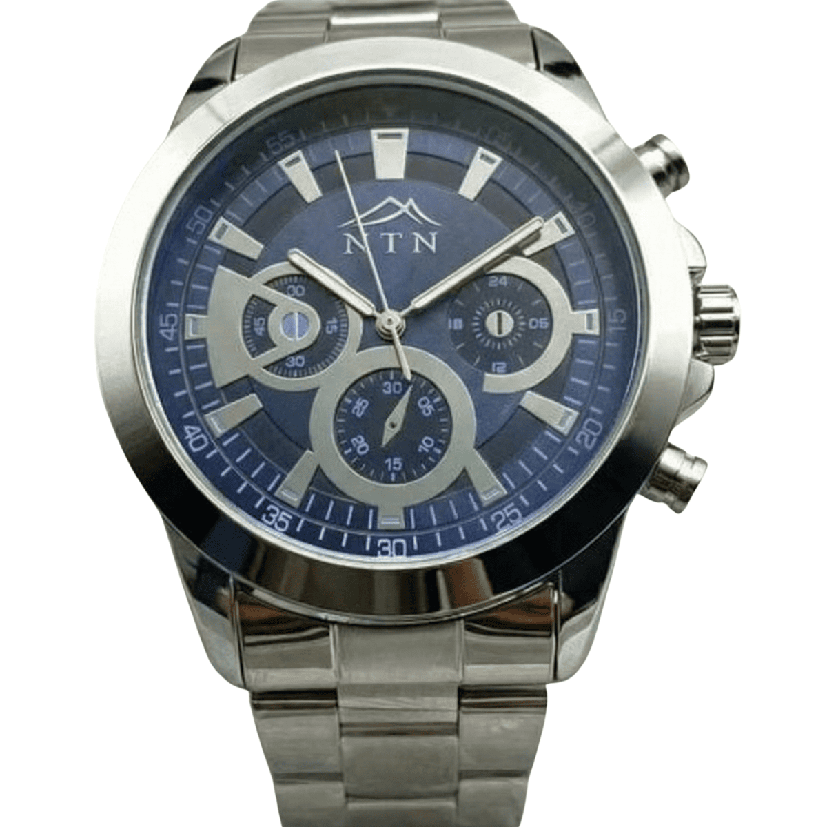 4013smbl-white-bg NTN Multifunction Look Blue Dial Steel Strap Watch for Men - Japanese Movt. - 4013SMBL - Image 1