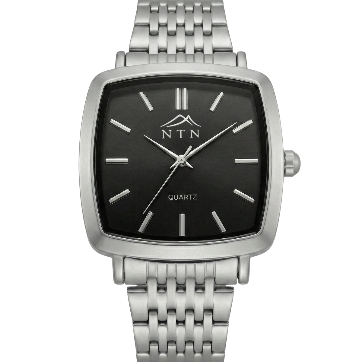 4014smbk-white-bg NTN Quartz Black Dial Steel Strap Watch for Men - Japanese Movt. - 4014SMBK - Image 1