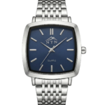Elegant NTN Quartz watch with blue dial and stainless steel strap for men.