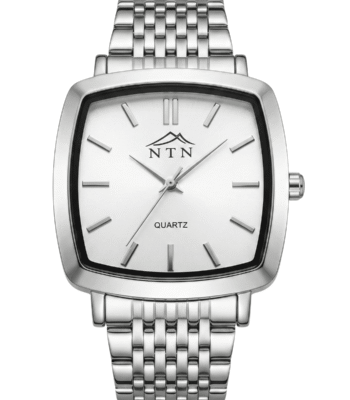 NTN Quartz White Dial Steel Strap Watch for Men with Japanese Movt.
