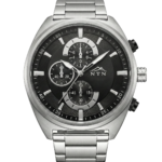 Quality NTN multifunction black dial men's watch with Japanese movement.