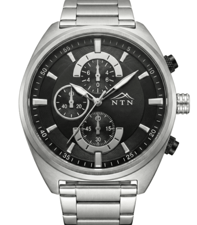 Quality NTN multifunction black dial men's watch with Japanese movement.