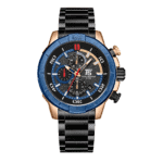 T5- Blue  Dial Metal Strap chronograph Watch for Men H3783GC