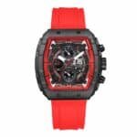 T5 -Red Chronograph Silicone Strap Watch for Men H3856GG