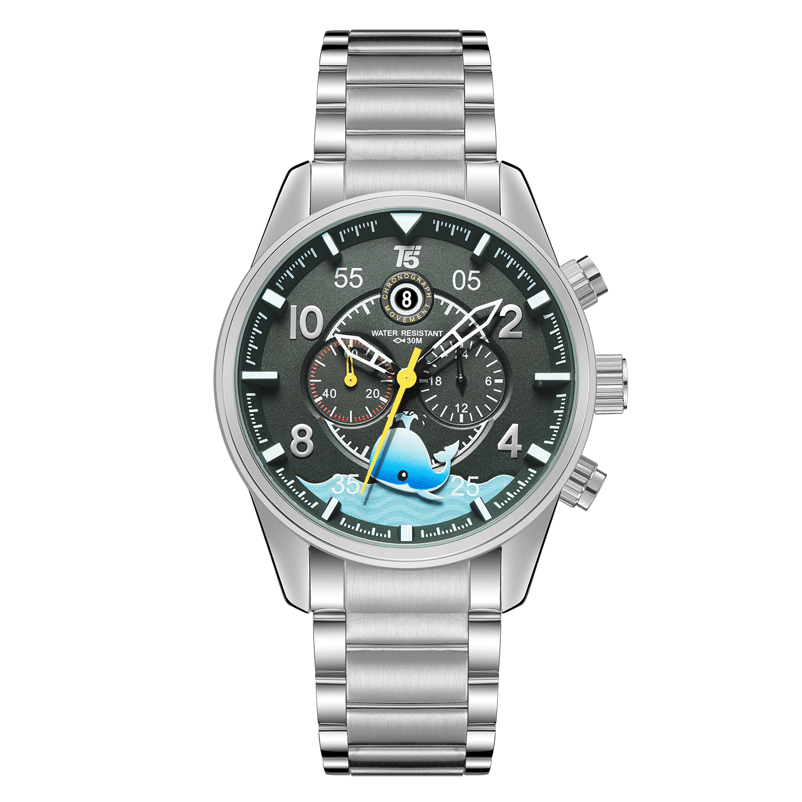 H3919G-BA.png T5-Blue Dial Metal Stap Watch for Men H3919GE - Image 1