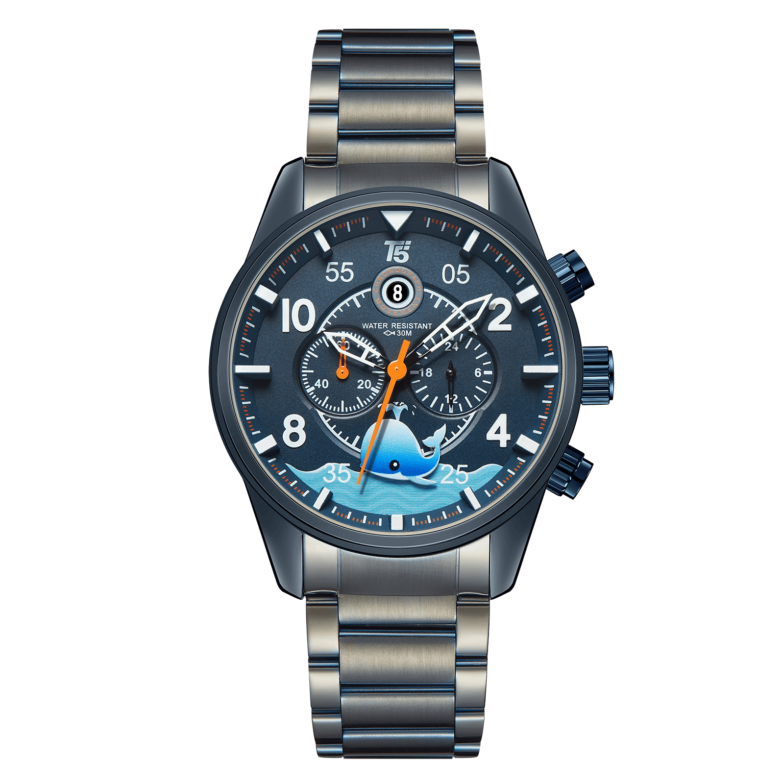 H3919G-EA.png T5-Black Dial Metal Stap Watch for Men H3919GE - Image 1