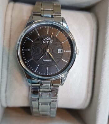 Stylish black dial metal strap chronograph watch for men H3451GC.