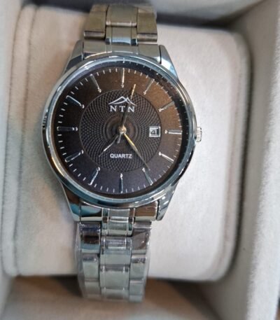 Stylish black dial metal strap chronograph watch for men H3451GC.