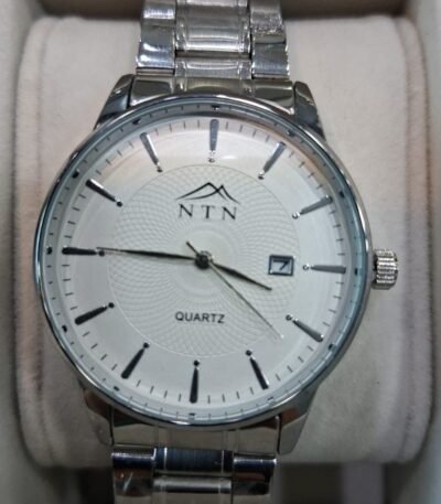 Men's stylish chronograph watch with black dial and stainless steel strap, perfect for formal and ca.