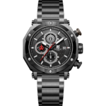 T5 Quartz Multifunction Chronograph Watch - Black Dial - Metal Strap - Water Resistant - H4111GB