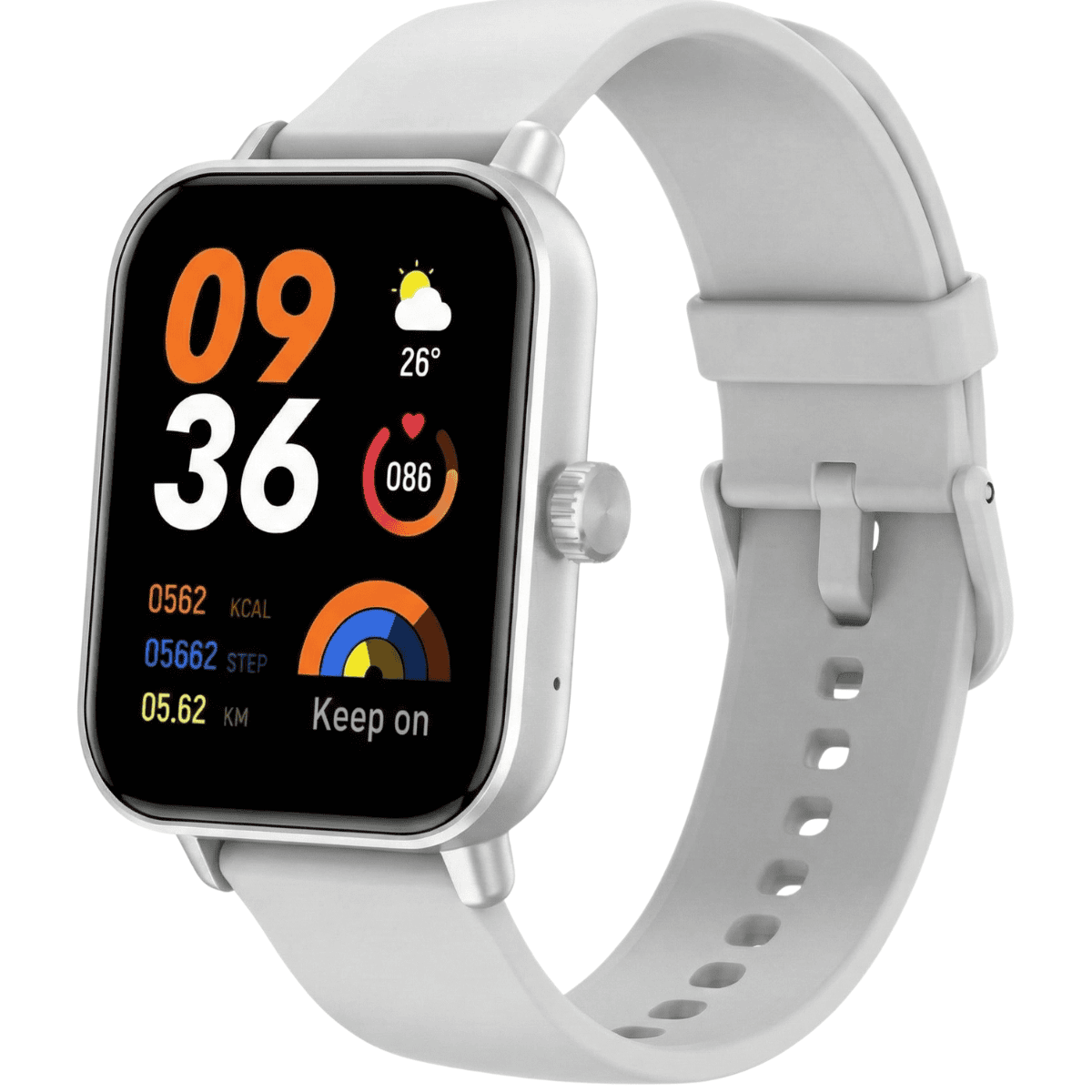 qs-p81-silver-white-bg NTN BT Calling Grey Smart Watch - 1.83" - TFT - Heart Rate, Health Management, Music Control - QS-P81 - Silver - Image 1