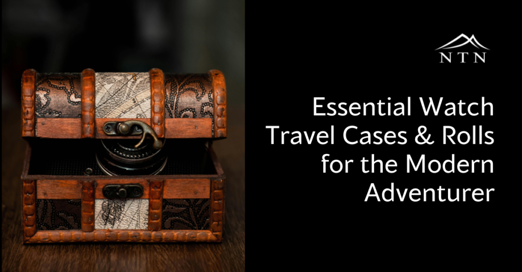 Elegant travel watch case with vintage leather design for adventurers.