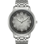 NTN Quartz White Dial Steel Strap Watch for Men with Date Function - 4021SMWH