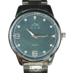 NTN Quartz Blue Dial Steel Strap Watch for Men with Date Function - 4031SMBL