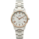 NTN Quartz White Dial Steel Strap Watch for Women with Date Function - 5041WMWH
