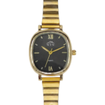 NTN Quartz Black Dial Steel Strap Watch for Women - 5061GMBK