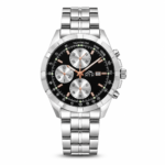 Men's NTN quartz steel strap watch with chronograph and date display.