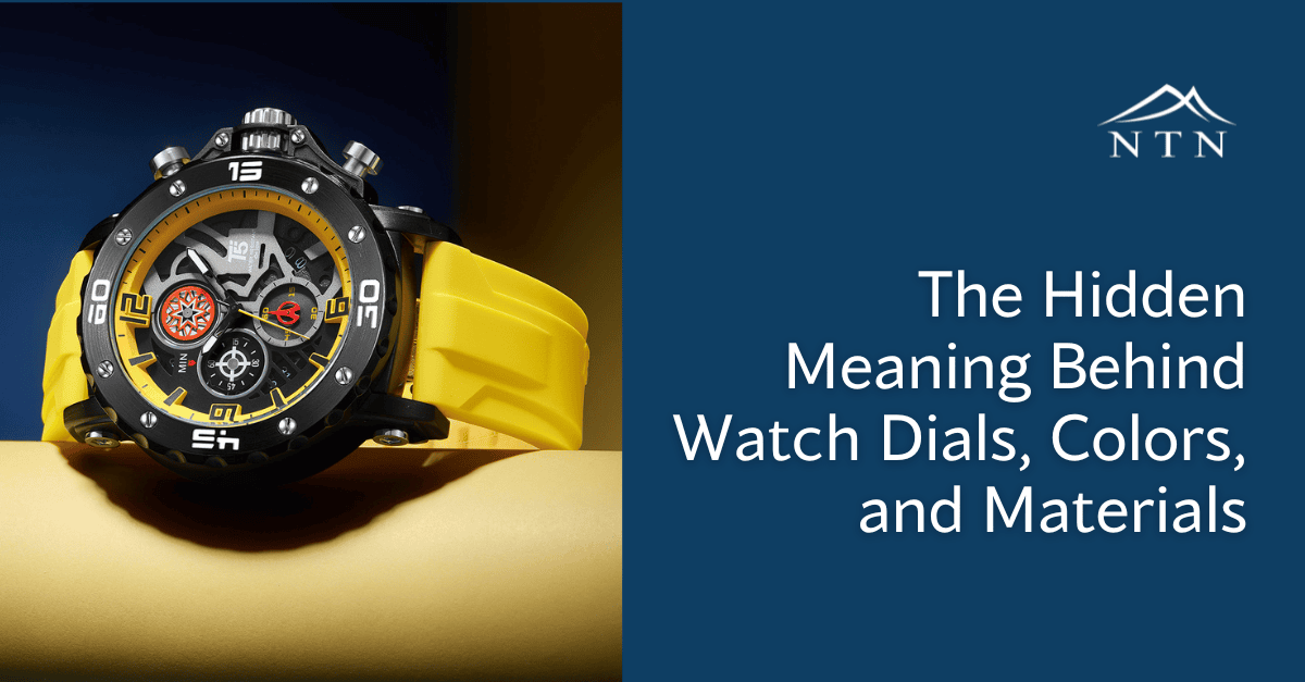 Detailed watch showing dial, multi-colored accents, and metallic components.