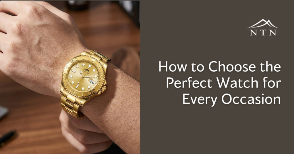 Luxury gold wristwatch on a man's wrist showcasing style and sophistication.