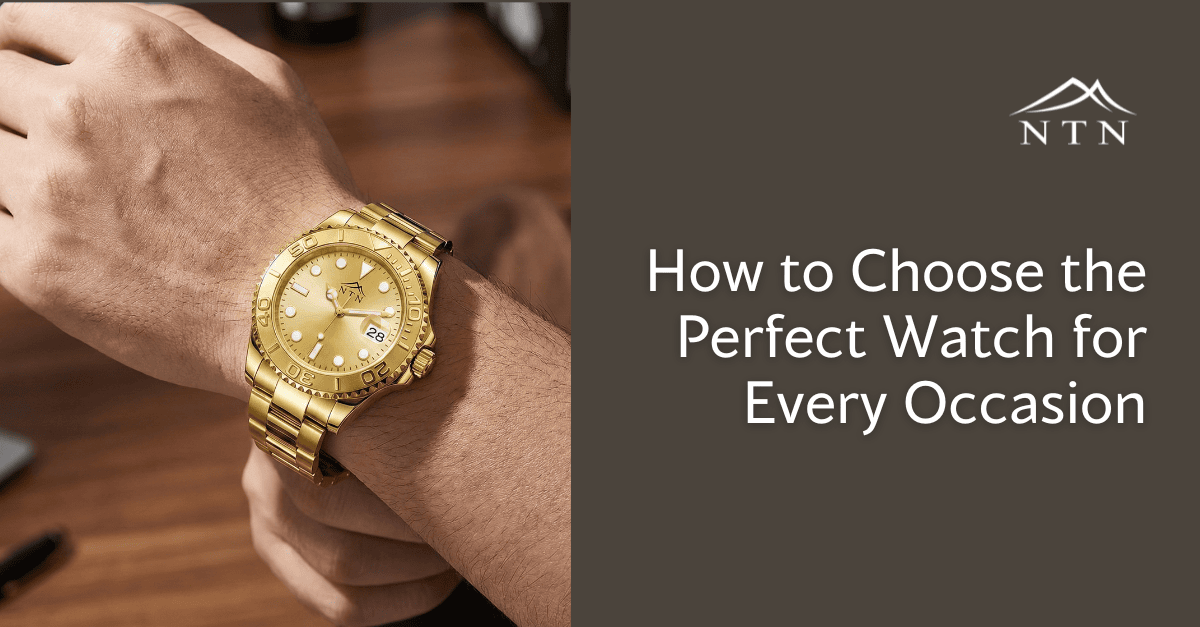 Luxury gold wristwatch on a man's wrist showcasing style and sophistication.