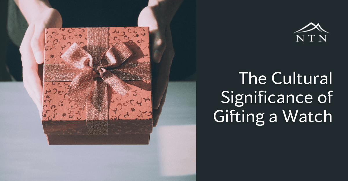 Elegant watch in a beautifully wrapped gift box for special occasions, symbolizing thoughtfulness and appreciation.