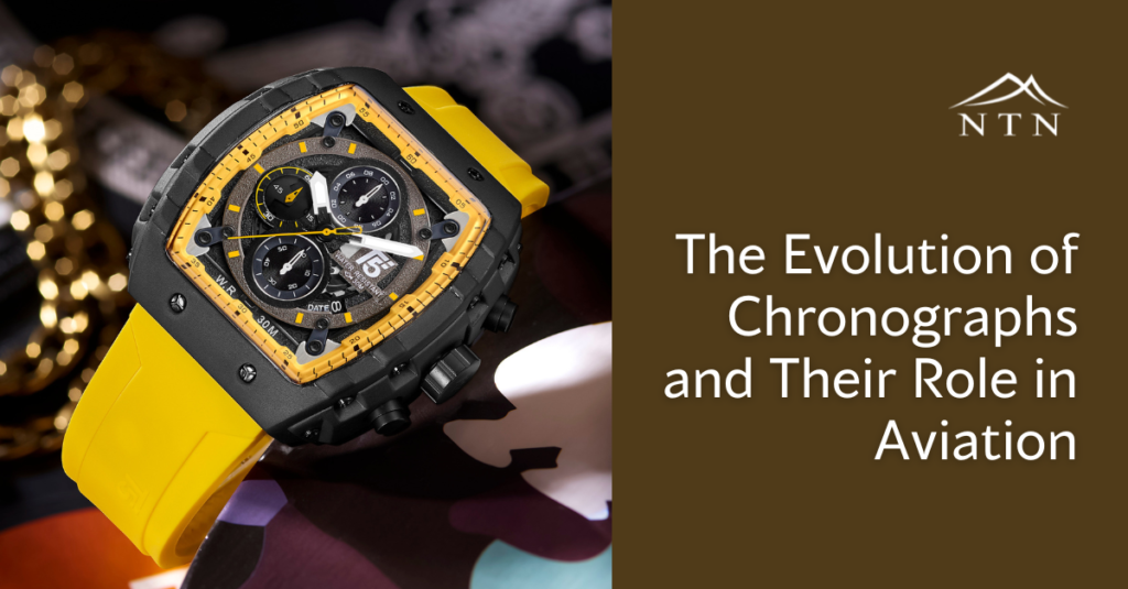 High-tech aviation chronograph with yellow strap and black case for pilots' precision.
