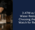 Water-resistant smartwatch for active lifestyles with 3 ATM and 5 ATM options.