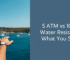 Water-resistant boats floating on a harbor with a hand pointing at the water, demonstrating water resistance.