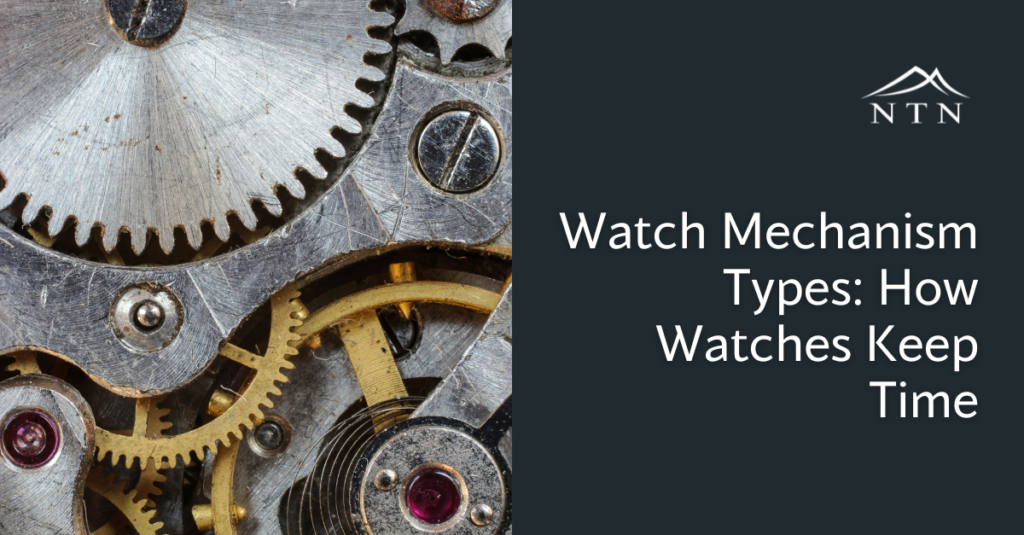 Precision watch movements and gears in detail.