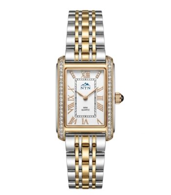 Elegant women's watch with black dial and gold accents from NTN.