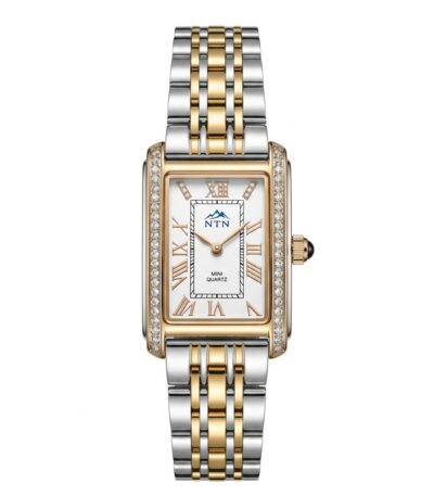 Elegant women's watch with black dial and gold accents from NTN.